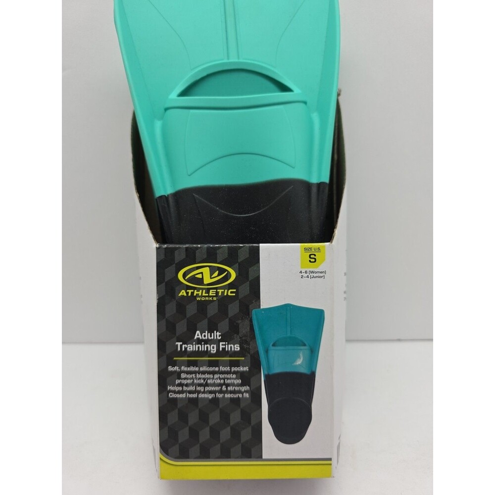 New Athletic Works Adult Training Fins Size Small (4-6 Women/2-4 Junior) Teal